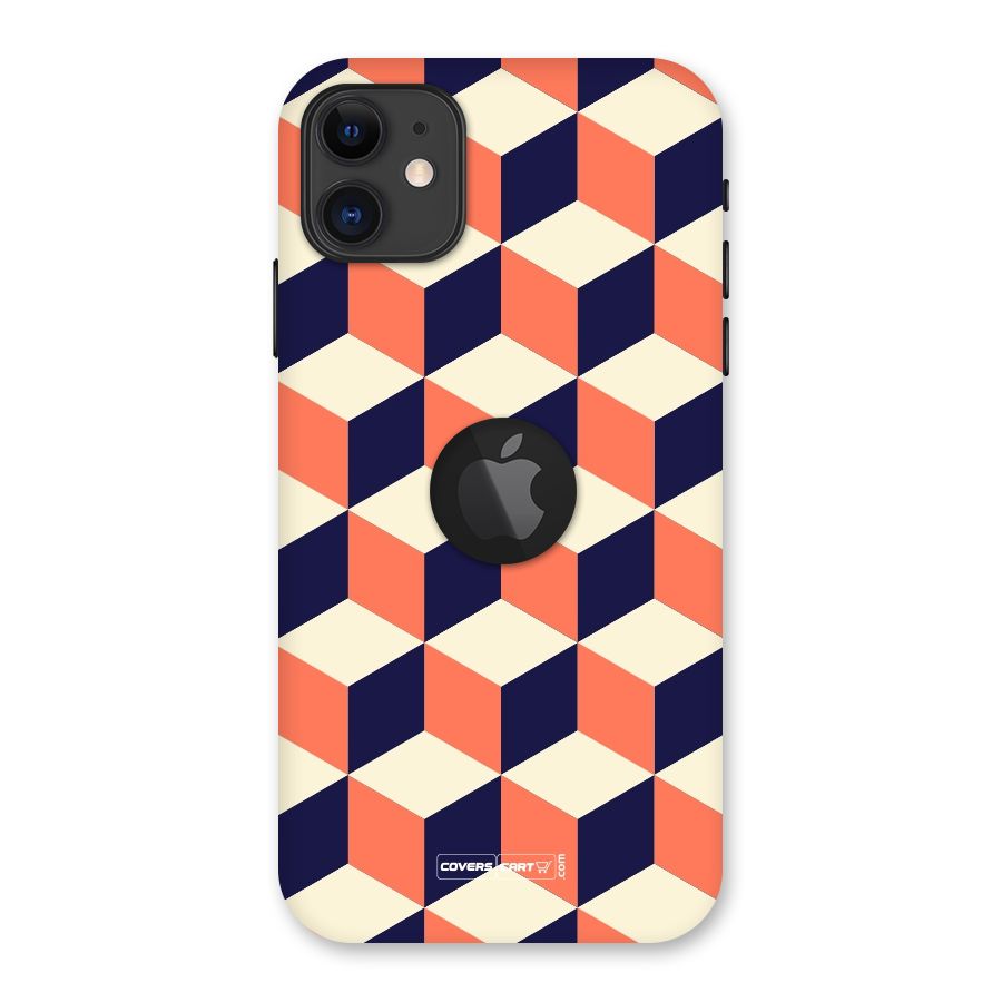 Cube Pattern Back Case for iPhone 11 Logo Cut