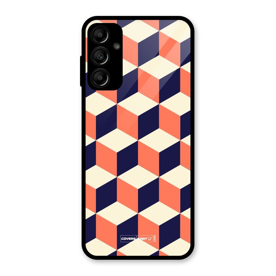 Cube Pattern Glass Back Case for Galaxy A14 5G