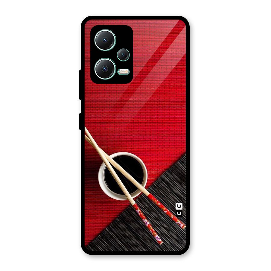 Cup Chopsticks Glass Back Case for Redmi Note 12 5G