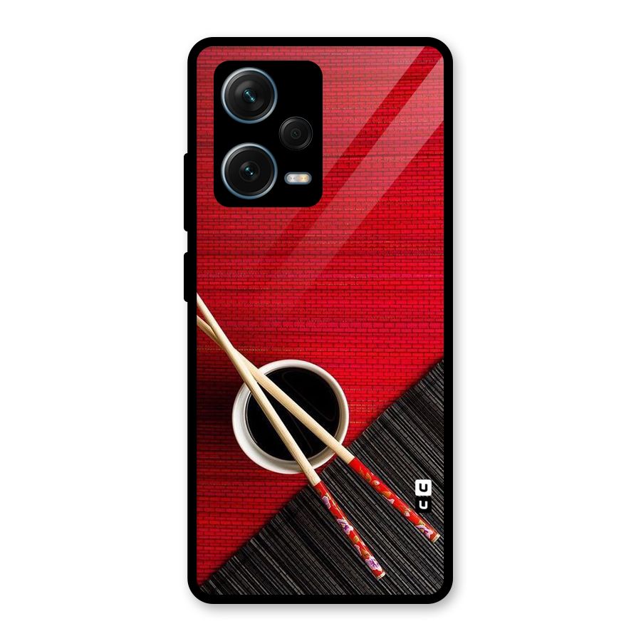 Cup Chopsticks Glass Back Case for Redmi Note 12 Pro Plus 5G