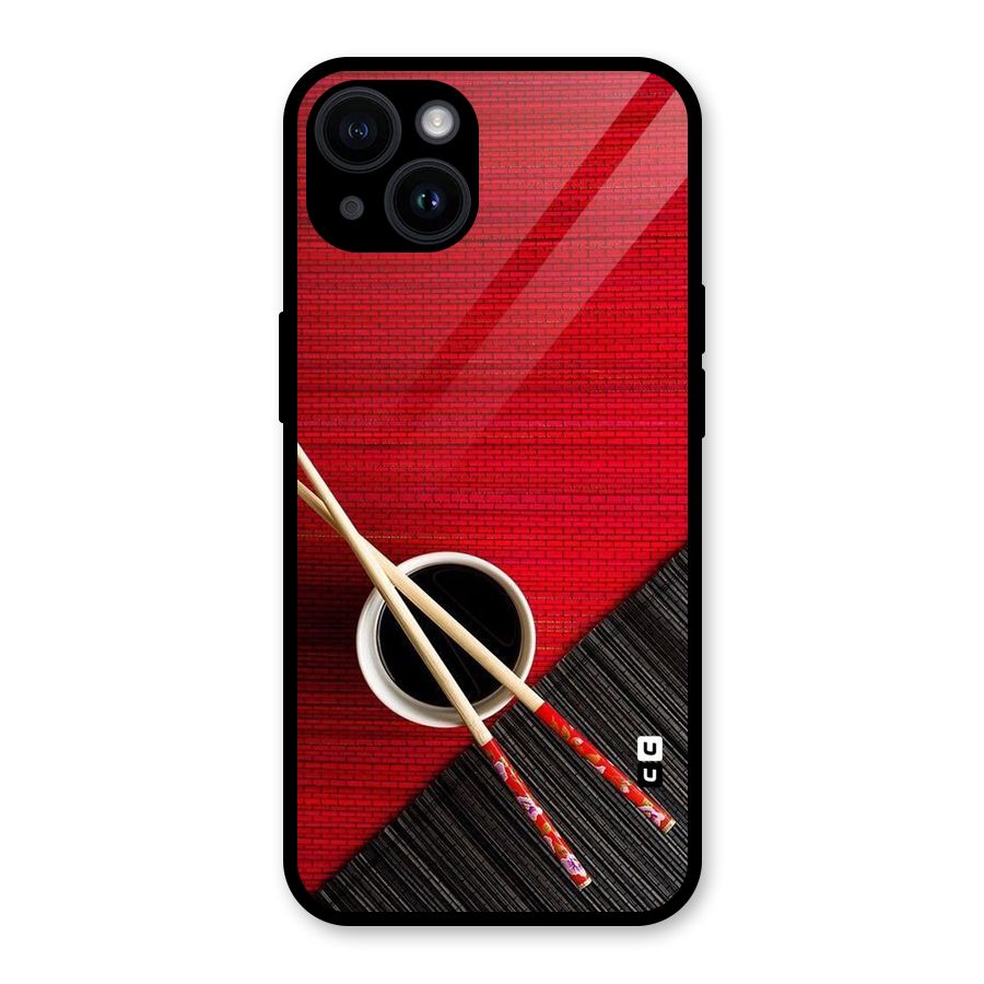Cup Chopsticks Glass Back Case for iPhone 14
