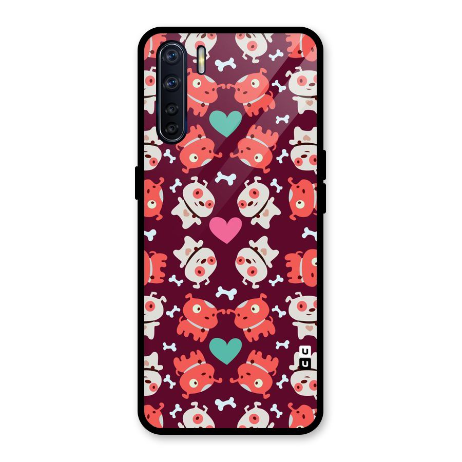 Cut Dog Design Glass Back Case for Oppo F15