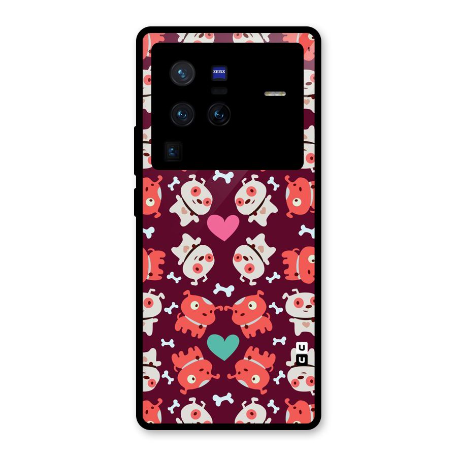 Cut Dog Design Glass Back Case for Vivo X80 Pro