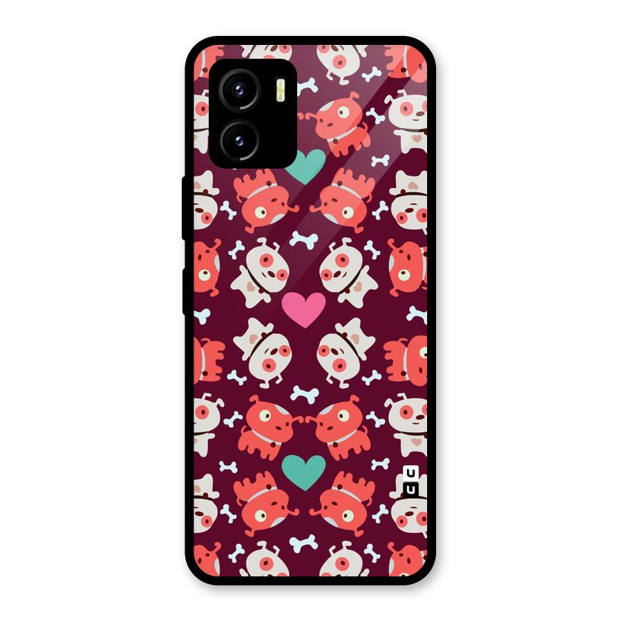 Cut Dog Design Glass Back Case for Vivo Y15s
