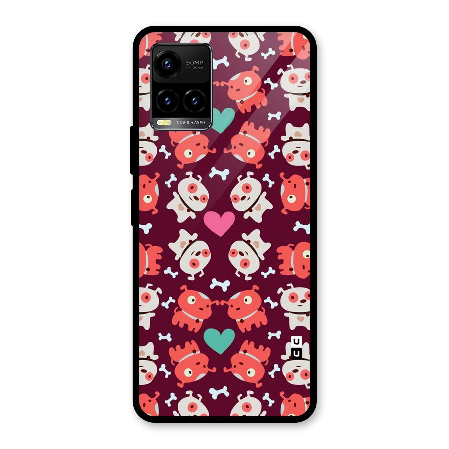 Cut Dog Design Glass Back Case for Vivo Y21T