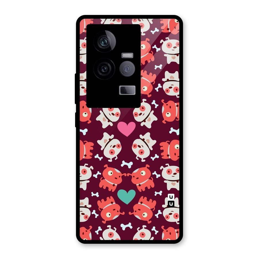 Cut Dog Design Glass Back Case for Vivo iQOO 11 5G