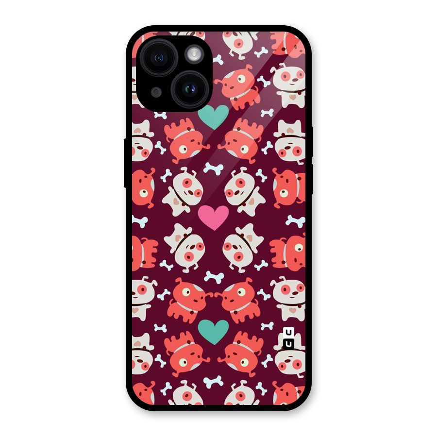 Cut Dog Design Glass Back Case for iPhone 14