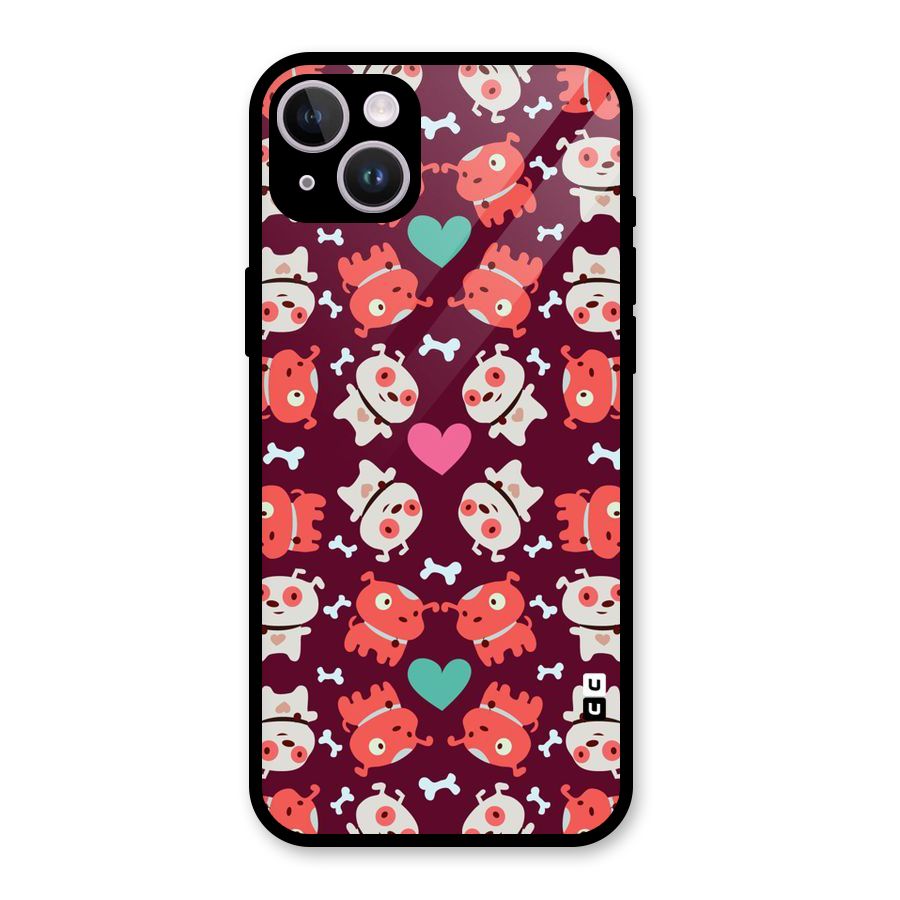Cut Dog Design Glass Back Case for iPhone 14 Plus