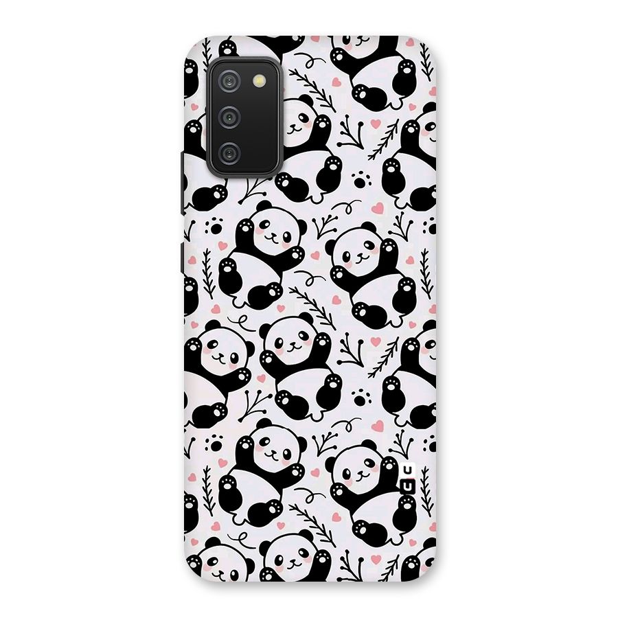 Cute Adorable Panda Pattern Back Case for Galaxy F02s