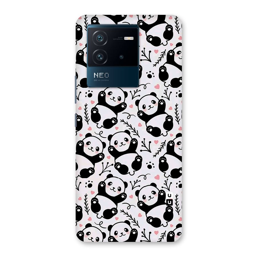 Cute Adorable Panda Pattern Back Case for Vivo iQOO Neo 6 5G