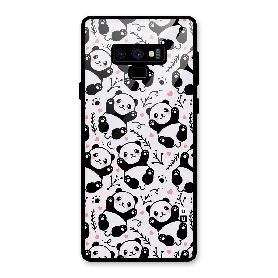 Cute Adorable Panda Pattern Glass Back Case for Galaxy Note 9