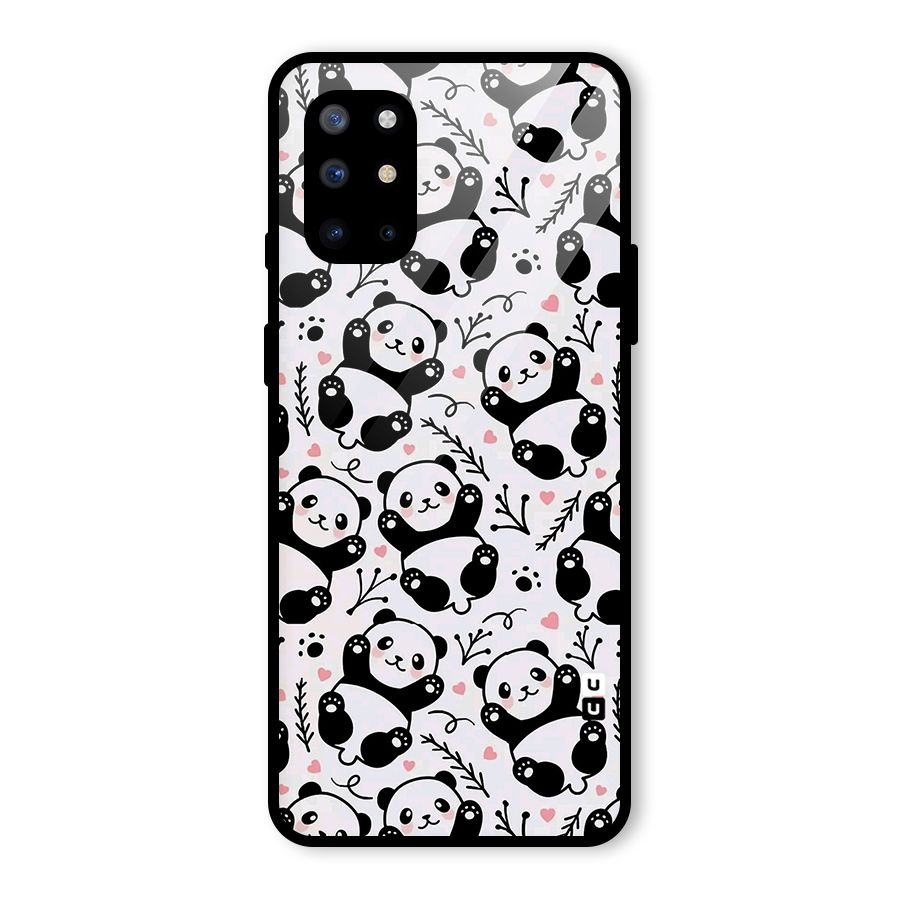 Cute Adorable Panda Pattern Glass Back Case for OnePlus 8T