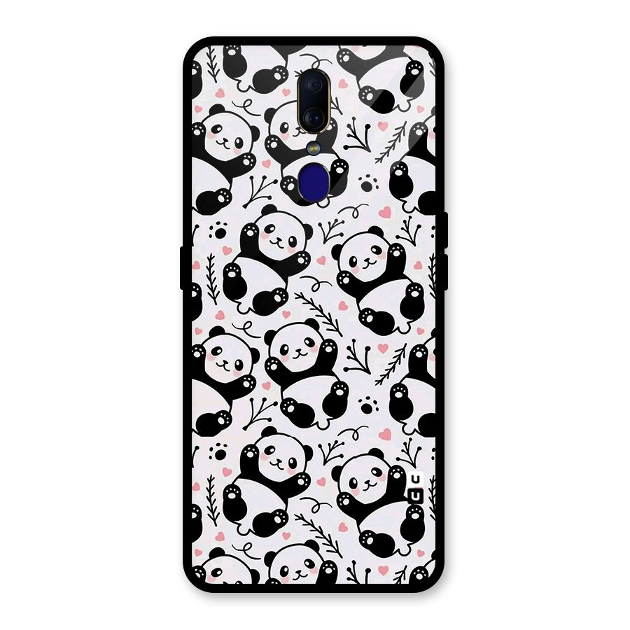 Cute Adorable Panda Pattern Glass Back Case for Oppo F11