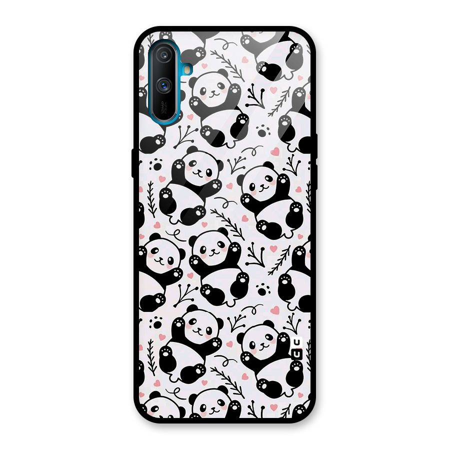 Cute Adorable Panda Pattern Glass Back Case for Realme C3