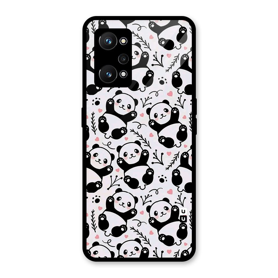 Cute Adorable Panda Pattern Glass Back Case for Realme GT Neo 3T
