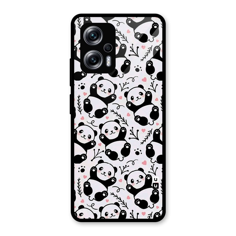 Cute Adorable Panda Pattern Glass Back Case for Redmi K50i