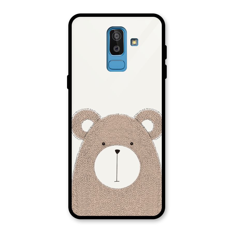 Cute Bear Glass Back Case for Galaxy J8