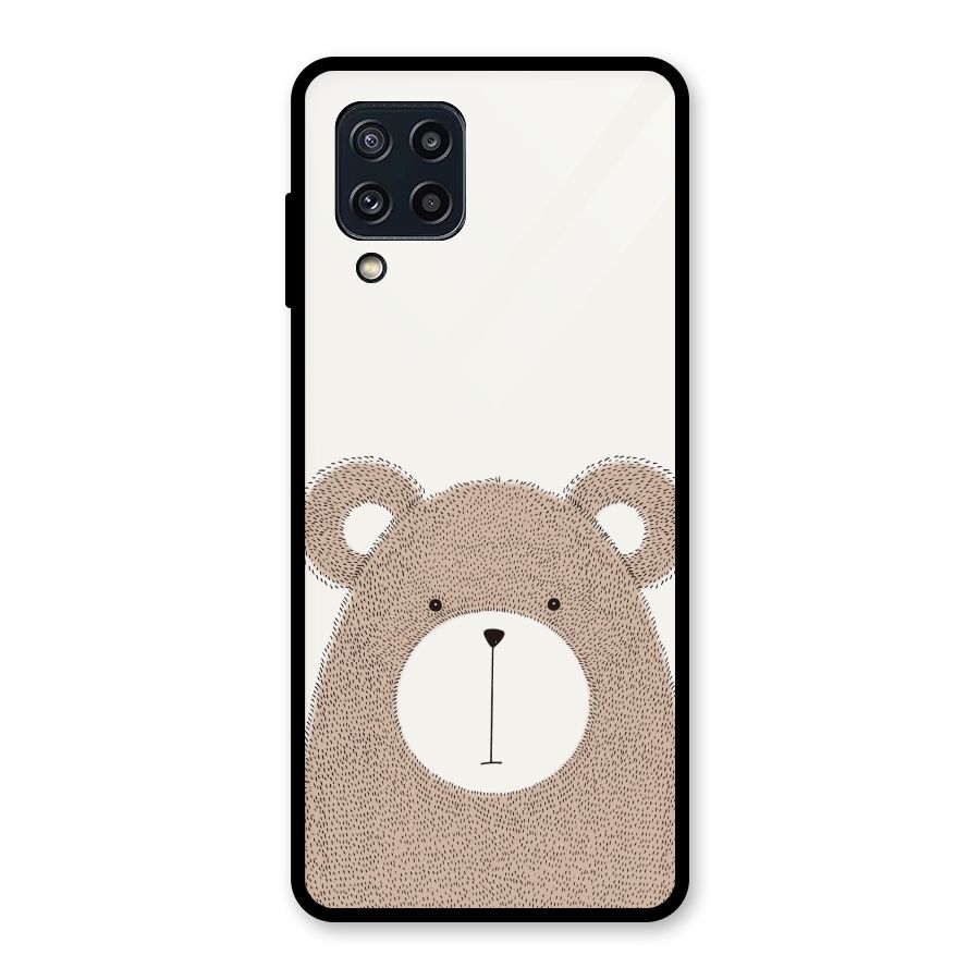 Cute Bear Glass Back Case for Galaxy M32