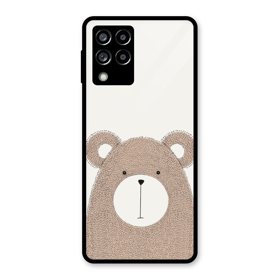 Cute Bear Glass Back Case for Galaxy M53 5G