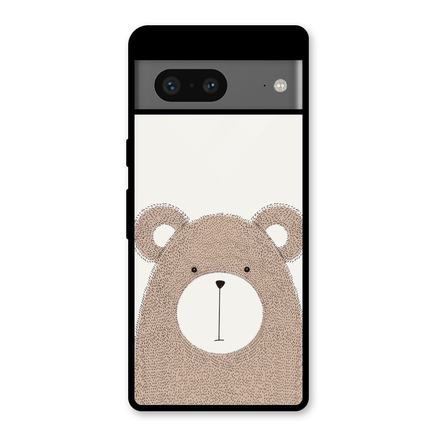 Cute Bear Glass Back Case for Google Pixel 7