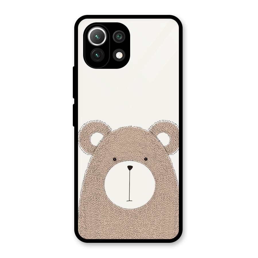 Cute Bear Glass Back Case for Mi 11 Lite NE 5G