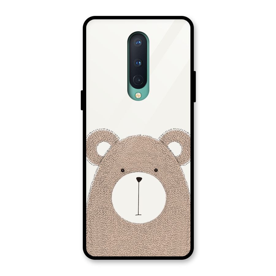 Cute Bear Glass Back Case for OnePlus 8