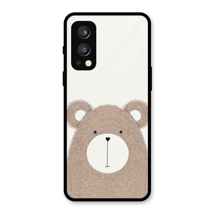 Cute Bear Glass Back Case for OnePlus Nord 2 5G