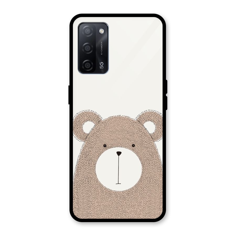 Cute Bear Glass Back Case for Oppo A53s 5G