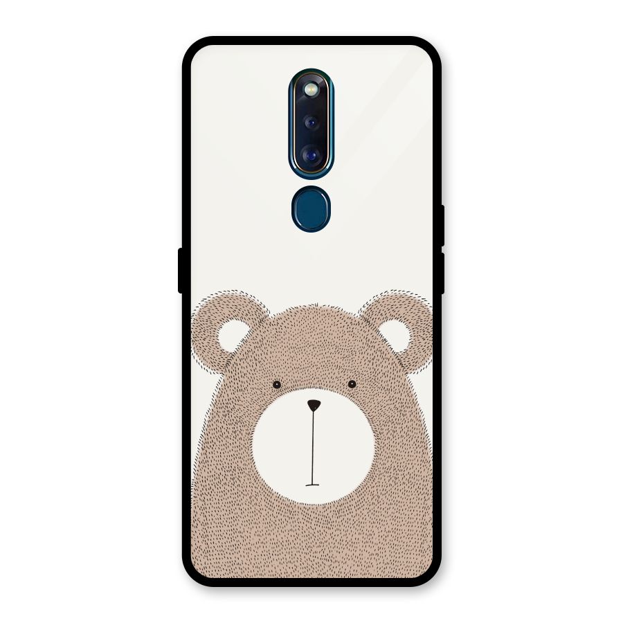 Cute Bear Glass Back Case for Oppo F11 Pro