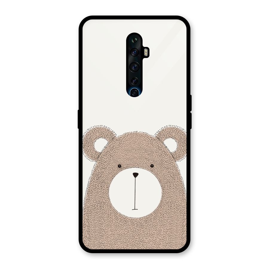 Cute Bear Glass Back Case for Oppo Reno2 F
