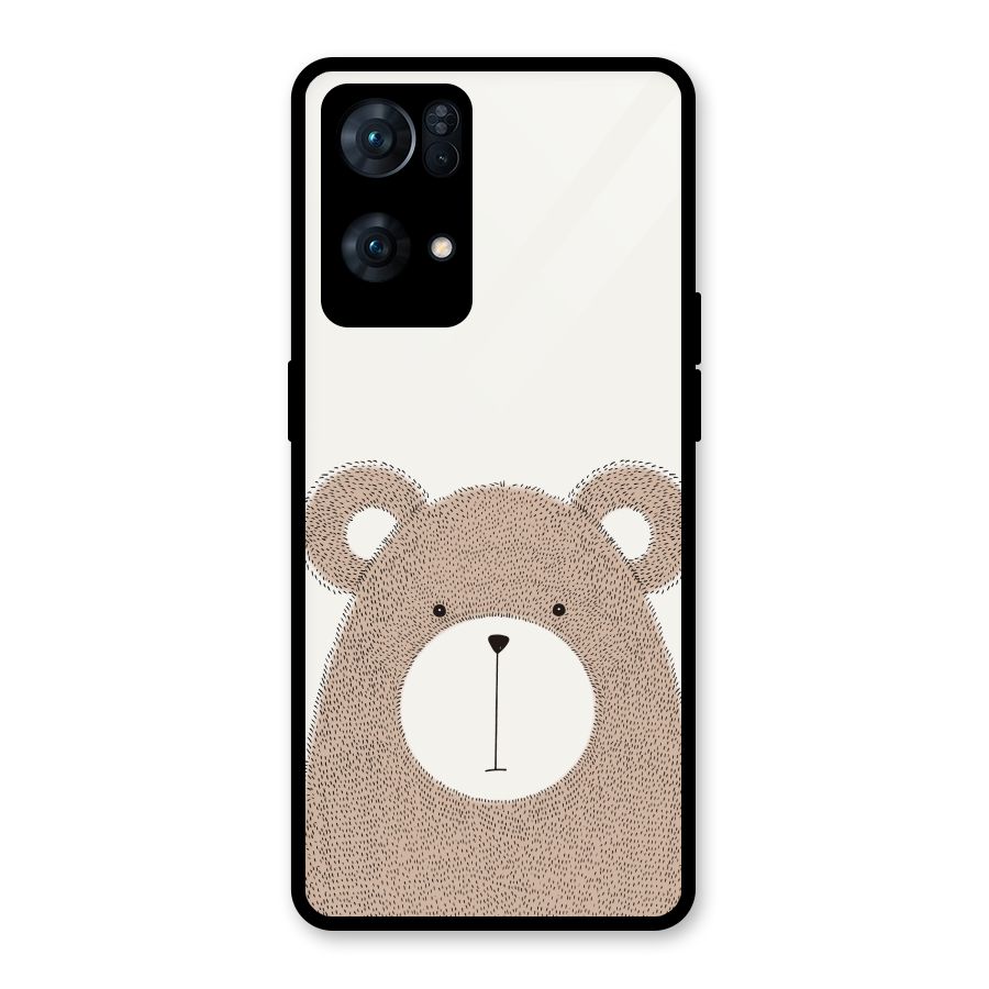 Cute Bear Glass Back Case for Oppo Reno7 Pro 5G
