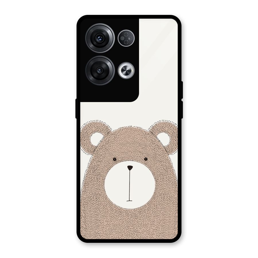 Cute Bear Glass Back Case for Oppo Reno8 Pro 5G