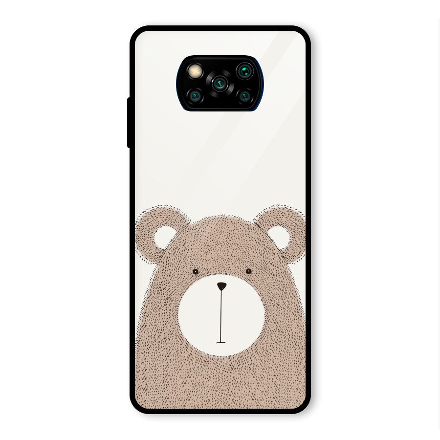 Cute Bear Glass Back Case for Poco X3 Pro