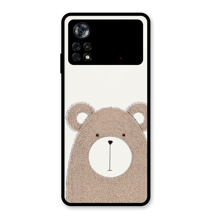 Cute Bear Glass Back Case for Poco X4 Pro 5G