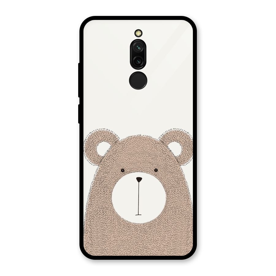 Cute Bear Glass Back Case for Redmi 8