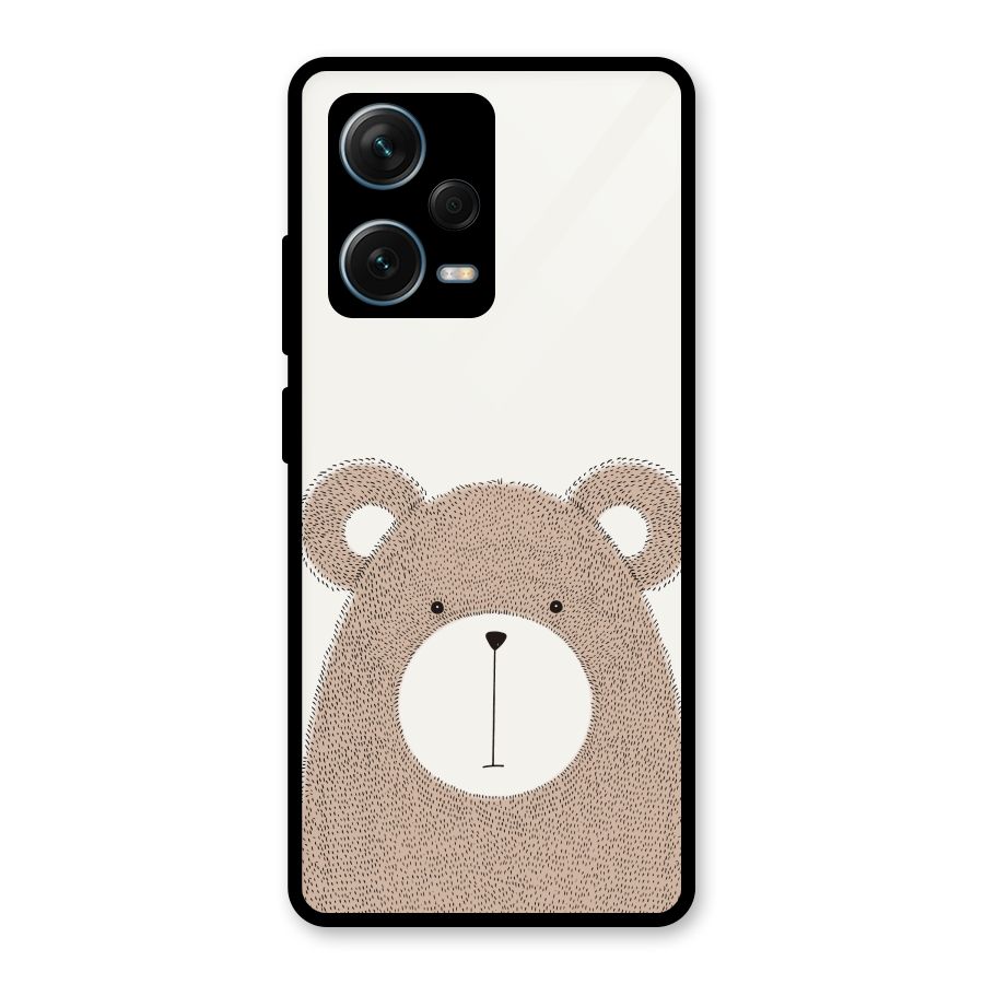 Cute Bear Glass Back Case for Redmi Note 12 Pro Plus 5G