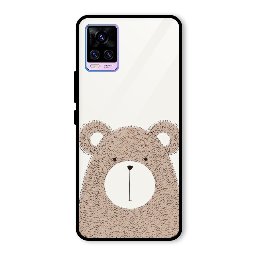 Cute Bear Glass Back Case for Vivo V20 Pro