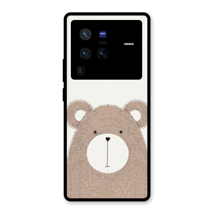 Cute Bear Glass Back Case for Vivo X80 Pro