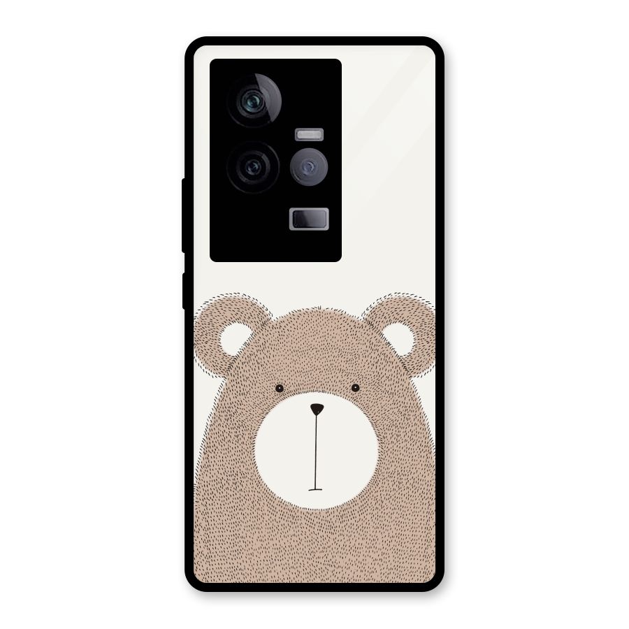 Cute Bear Glass Back Case for Vivo iQOO 11 5G