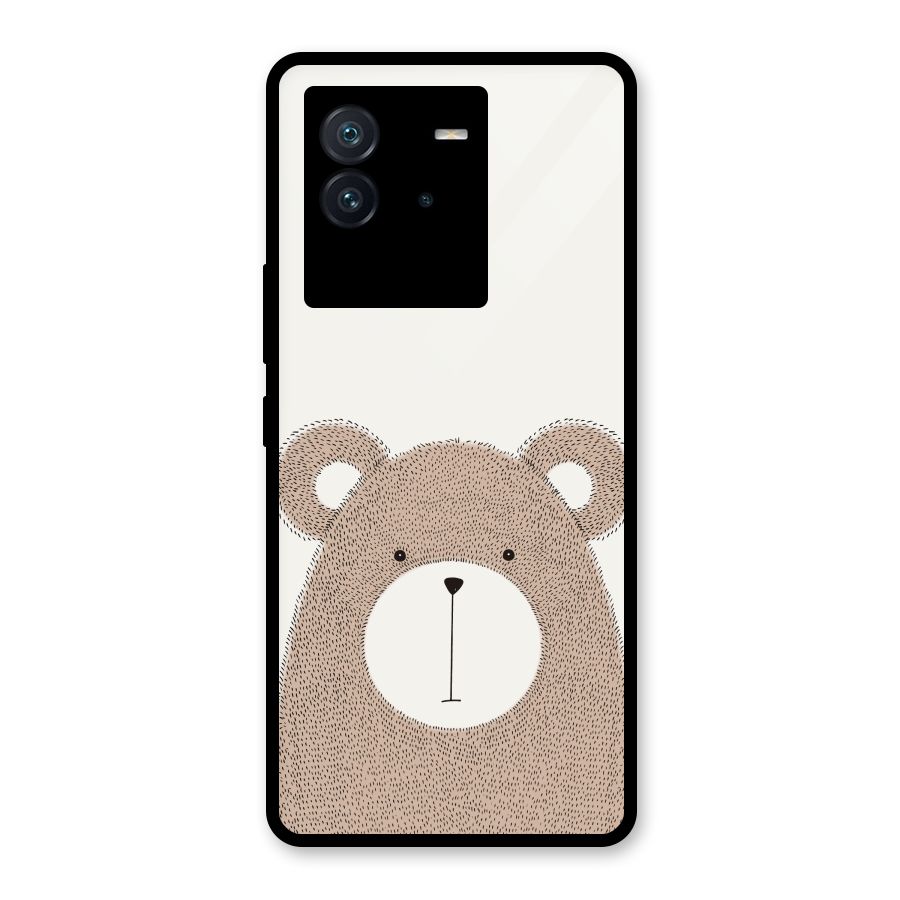 Cute Bear Glass Back Case for Vivo iQOO Neo 6 5G