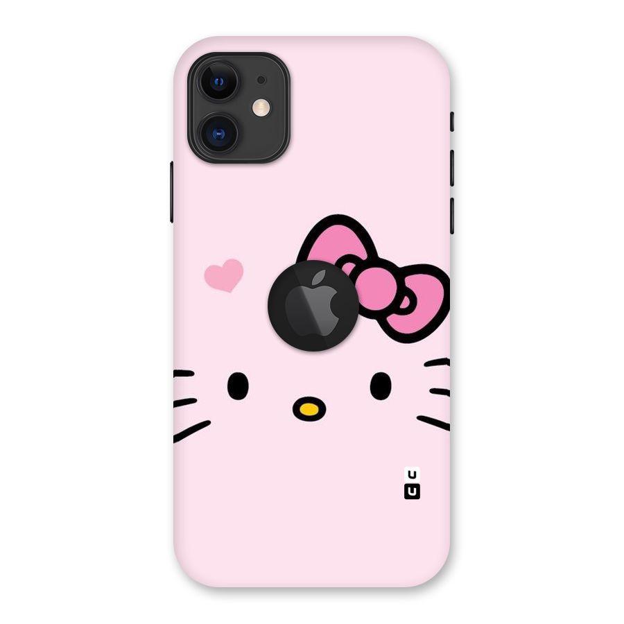 Cute Bow Face Back Case for iPhone 11 Logo Cut