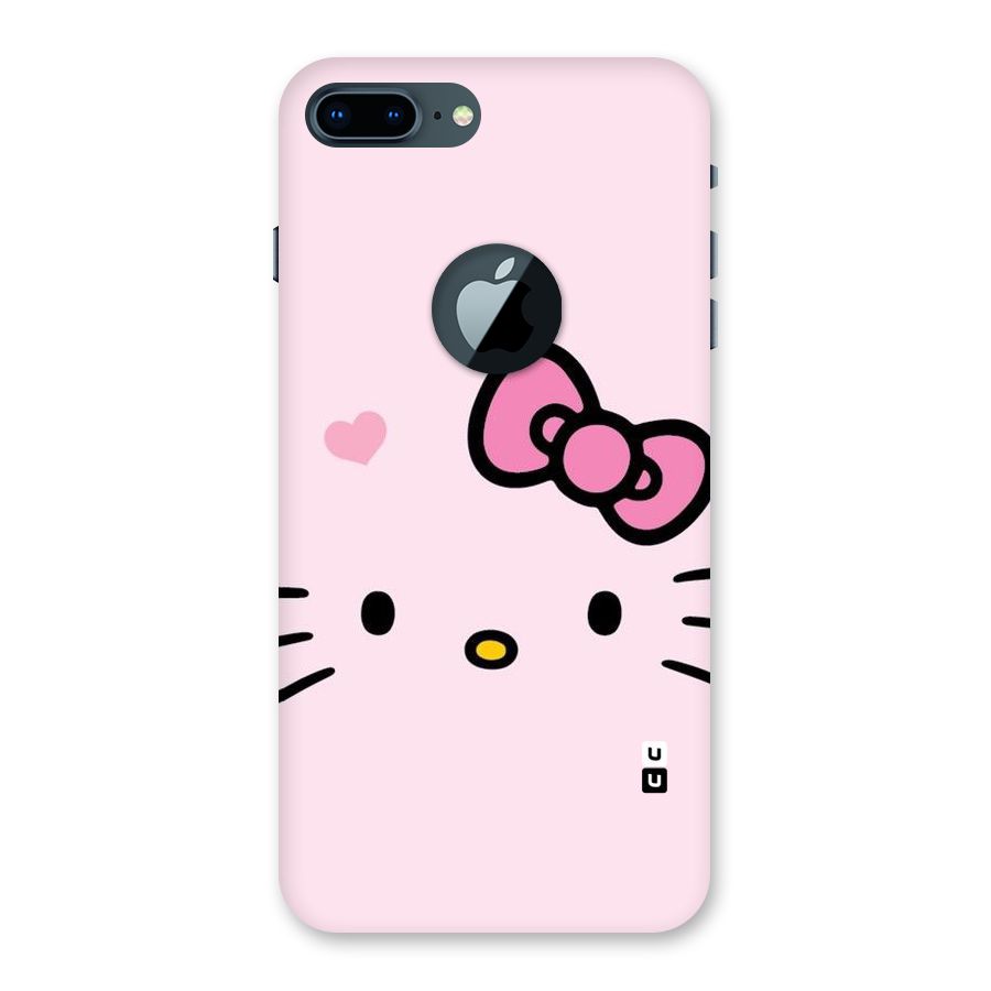 Cute Bow Face Back Case for iPhone 7 Plus Logo Cut