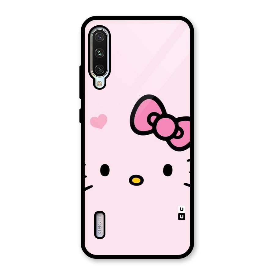 Cute Bow Face Glass Back Case for Mi A3