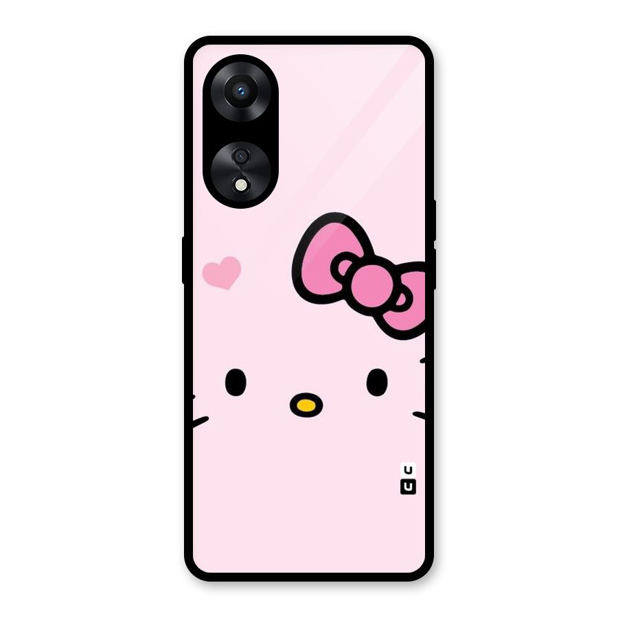 Cute Bow Face Glass Back Case for Oppo A78