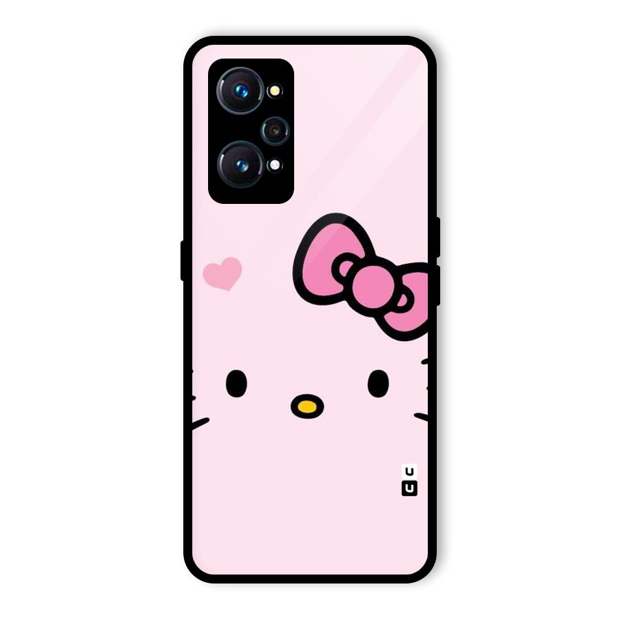 Cute Bow Face Glass Back Case for Realme GT 2