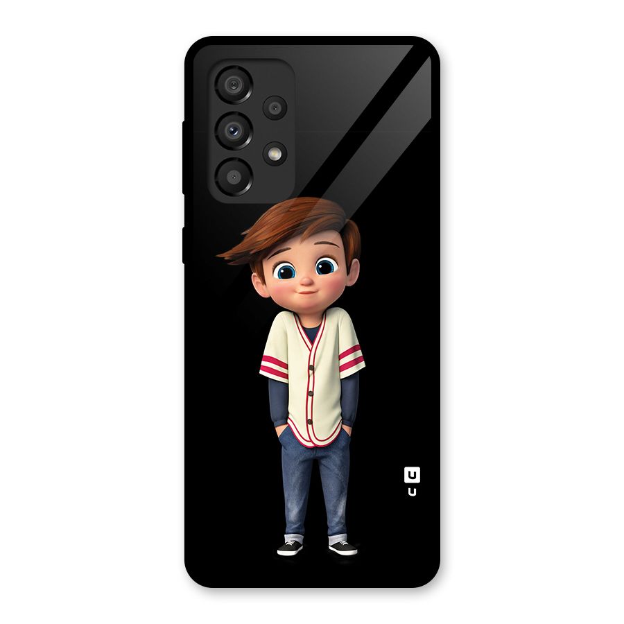 Cute Boy Tim Glass Back Case for Galaxy A33 5G