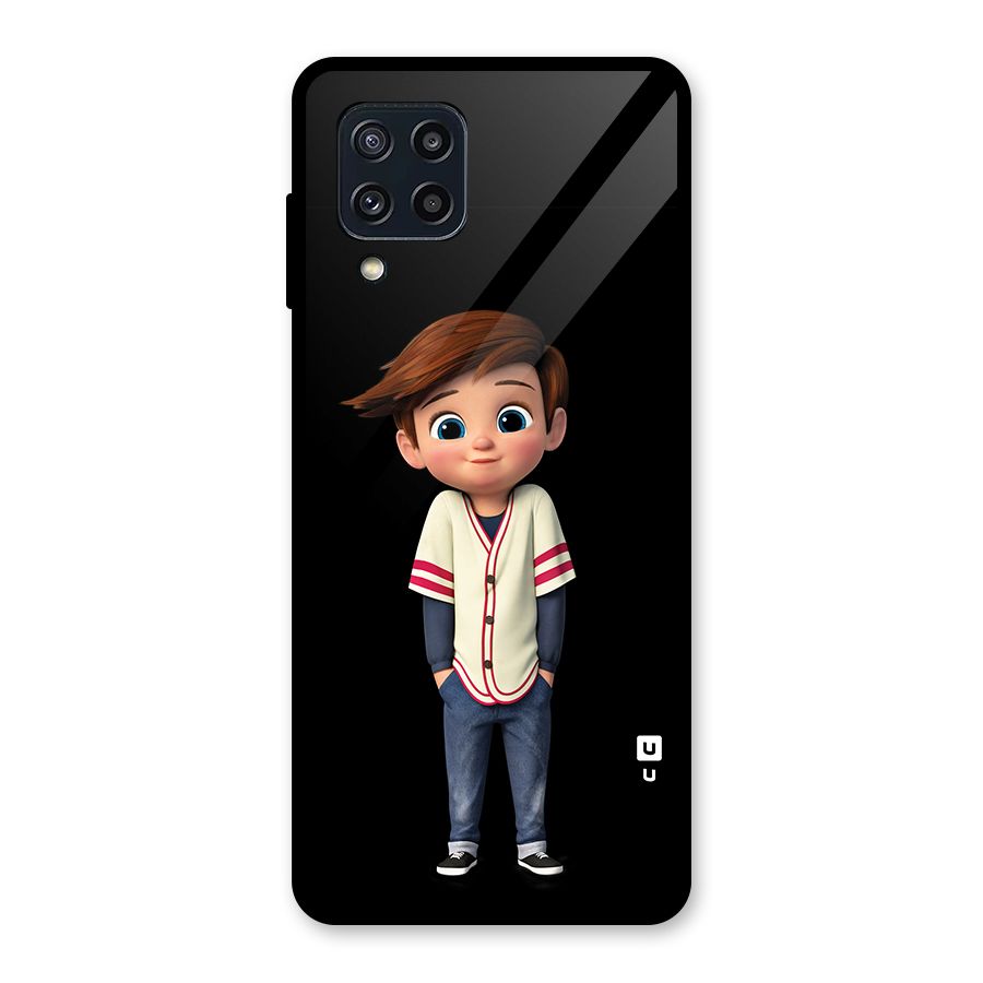 Cute Boy Tim Glass Back Case for Galaxy M32