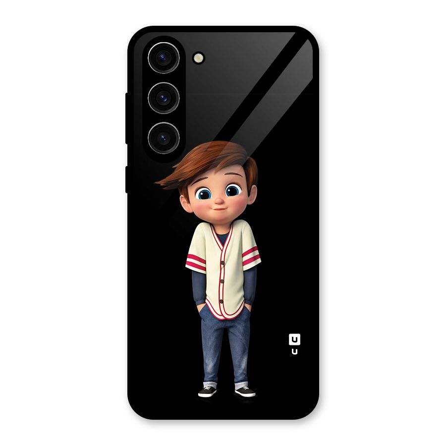 Cute Boy Tim Glass Back Case for Galaxy S23 Plus