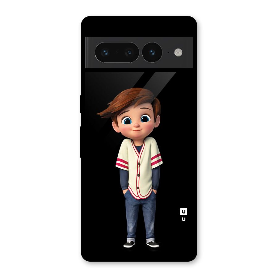 Cute Boy Tim Glass Back Case for Google Pixel 7 Pro