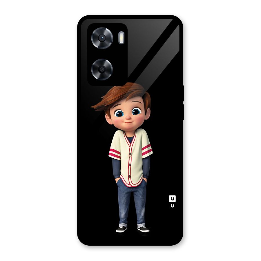 Cute Boy Tim Glass Back Case for Oppo A57 2022